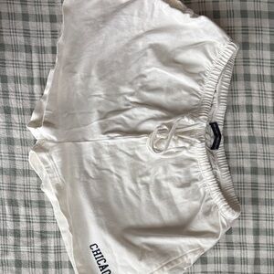Brandy Melville White Drawstring Shorts with Chicago Print